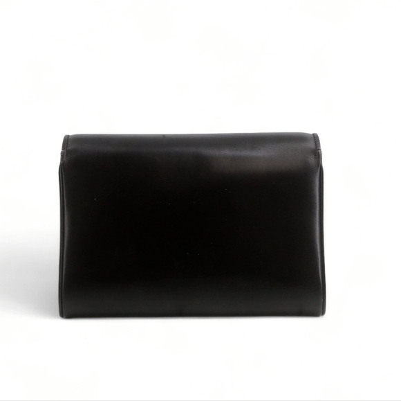 GUCCI Vintage Two Way Shoulder Bag GG Clutch Purse Black Leather - Picture 2 of 8